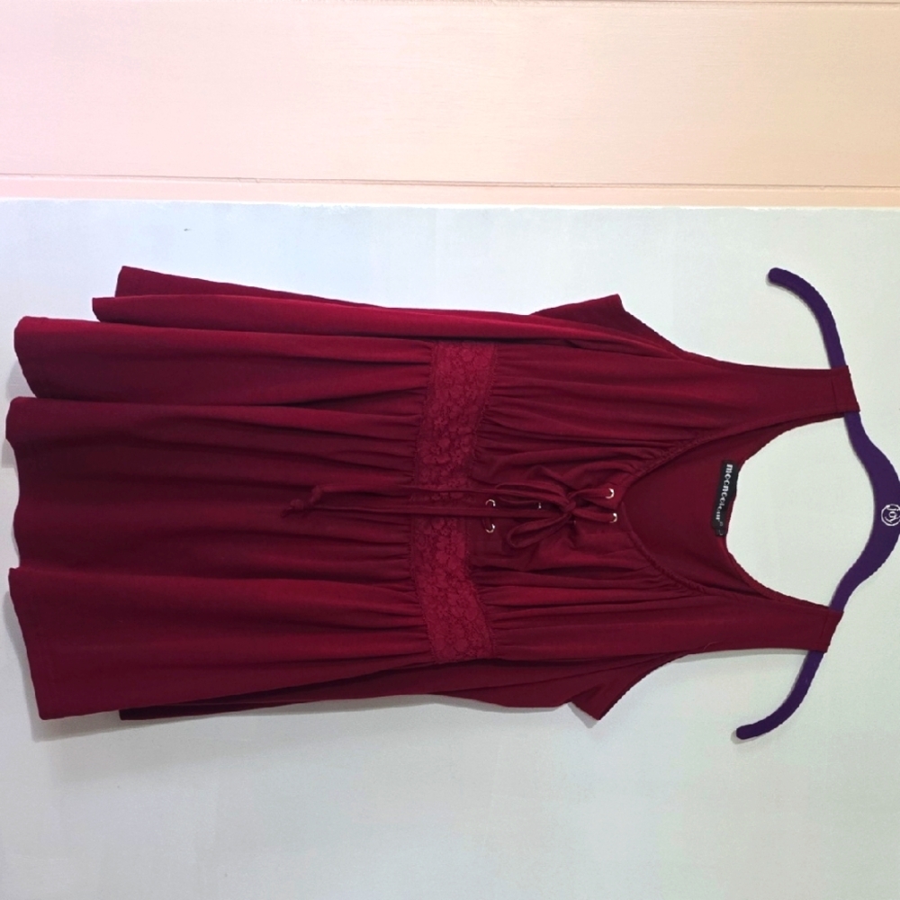 Elegant Red Cutout Shoulder Top